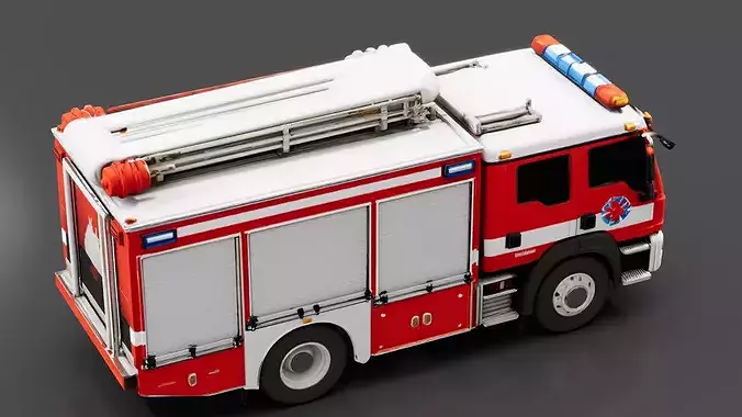 Search and Rescue Vehicle Low-poly 3D model 4