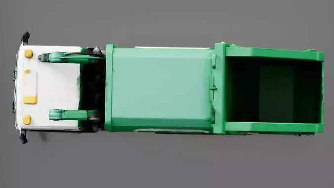 Side Loader Garbage Truck Low-poly 3D model 6