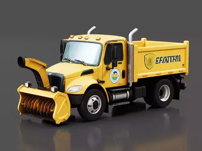 Snow Blower Truck Low-poly 3D model