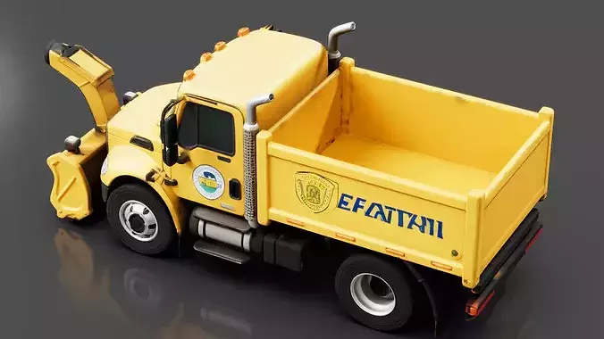 Snow Blower Truck Low-poly 3D model 3