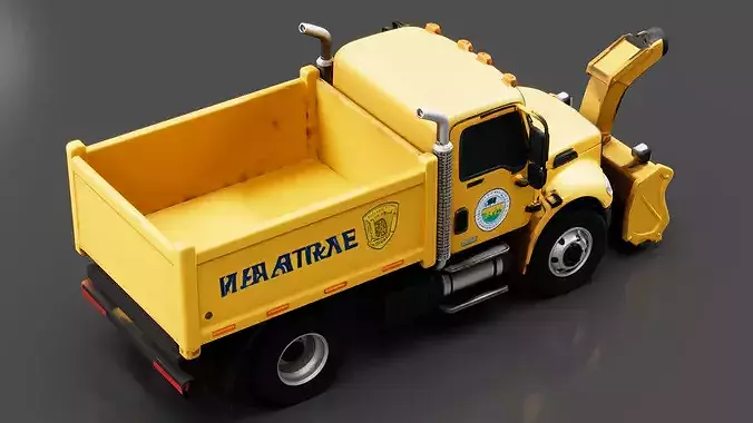 Snow Blower Truck Low-poly 3D model 4