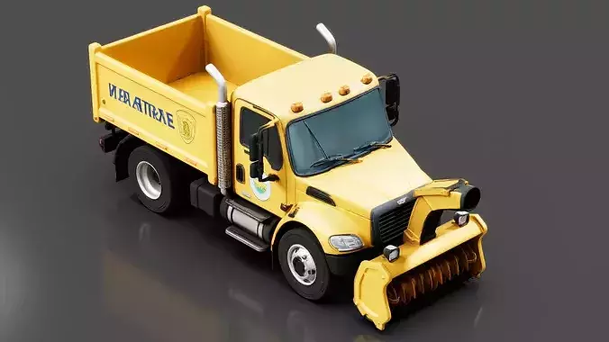 Snow Blower Truck Low-poly 3D model 5