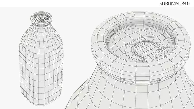 Broguieres Vintage Glass Milk Bottle 3D model 7