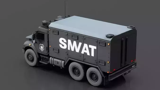 SWAT Armored Truck Low-poly 3D model 3