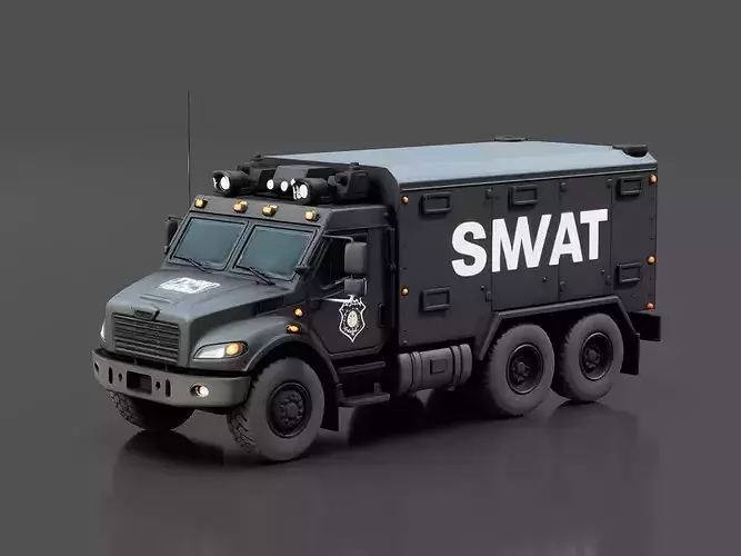 SWAT Armored Truck Low-poly 3D model
