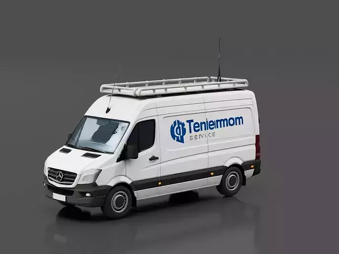 Telecom Service Van Low-poly 3D model