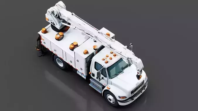 Utility Repair Truck Low-poly 3D model 3