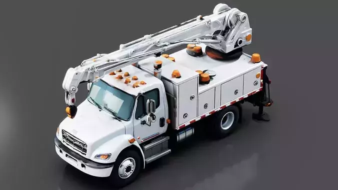 Utility Repair Truck Low-poly 3D model 5