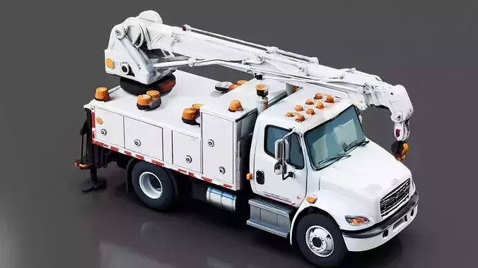 Utility Repair Truck Low-poly 3D model 4