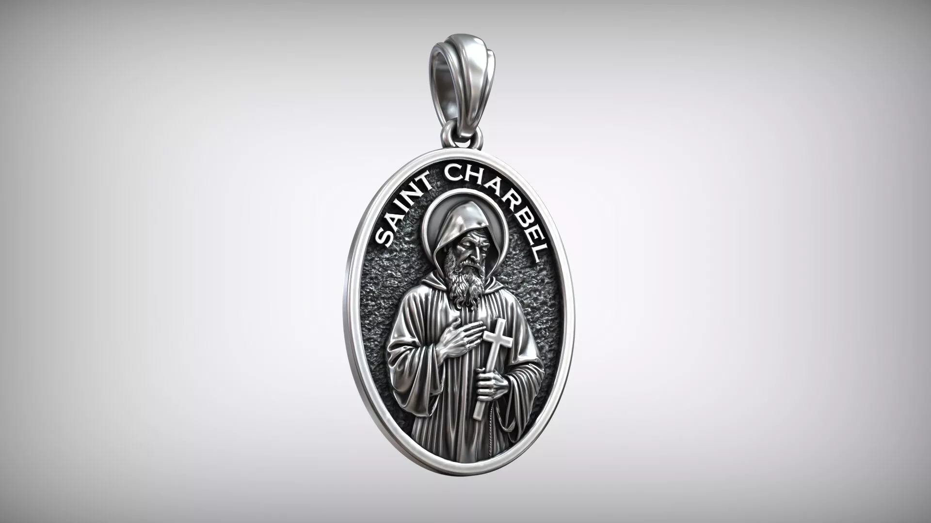 Saint Charbel Patron of Healing and Miracles Medal 3D print model