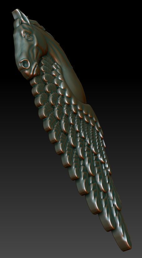 Pegasus pendant 3D print model_17