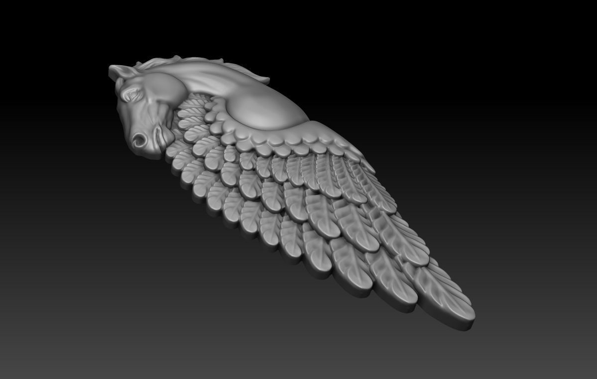 Pegasus pendant 3D print model_11