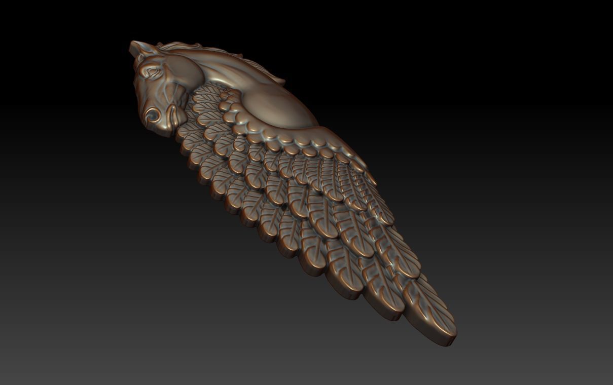 Pegasus pendant 3D print model_6