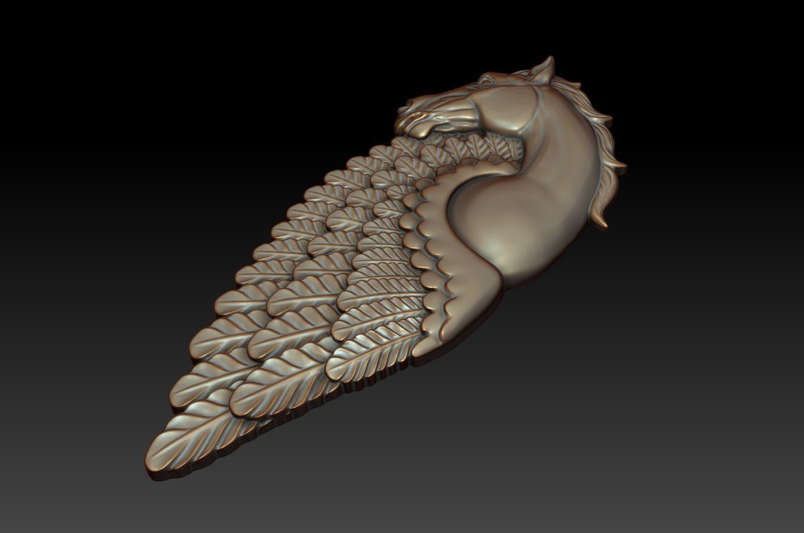 Pegasus pendant 3D print model_8