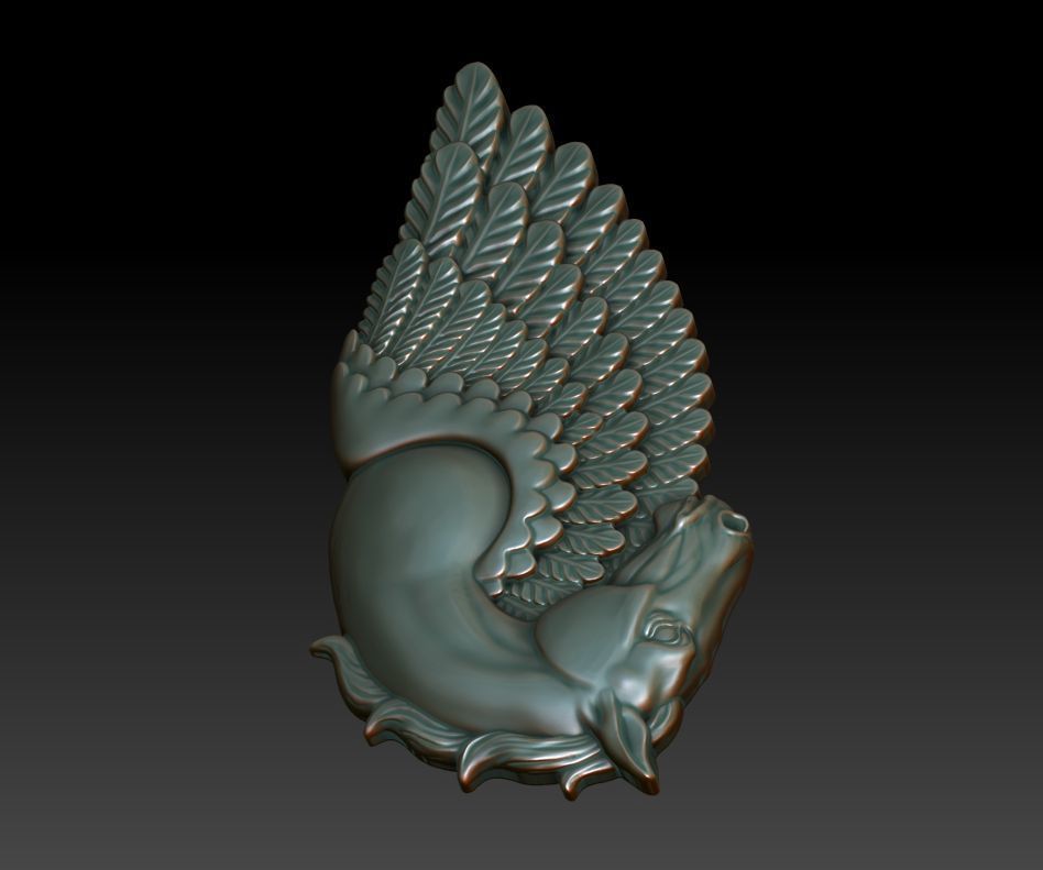 Pegasus pendant 3D print model_4