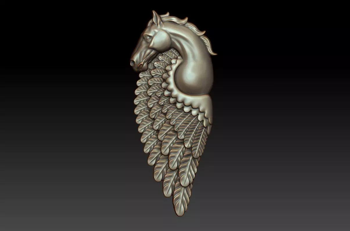 Pegasus pendant 3D print model_0