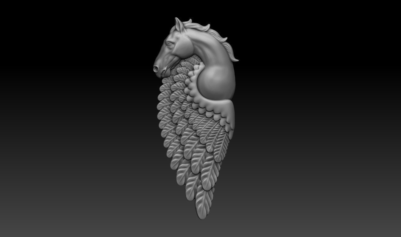 Pegasus pendant 3D print model_10