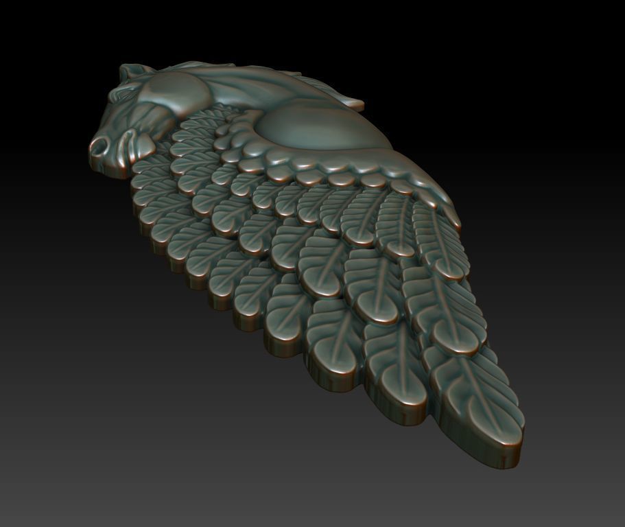 Pegasus pendant 3D print model_3