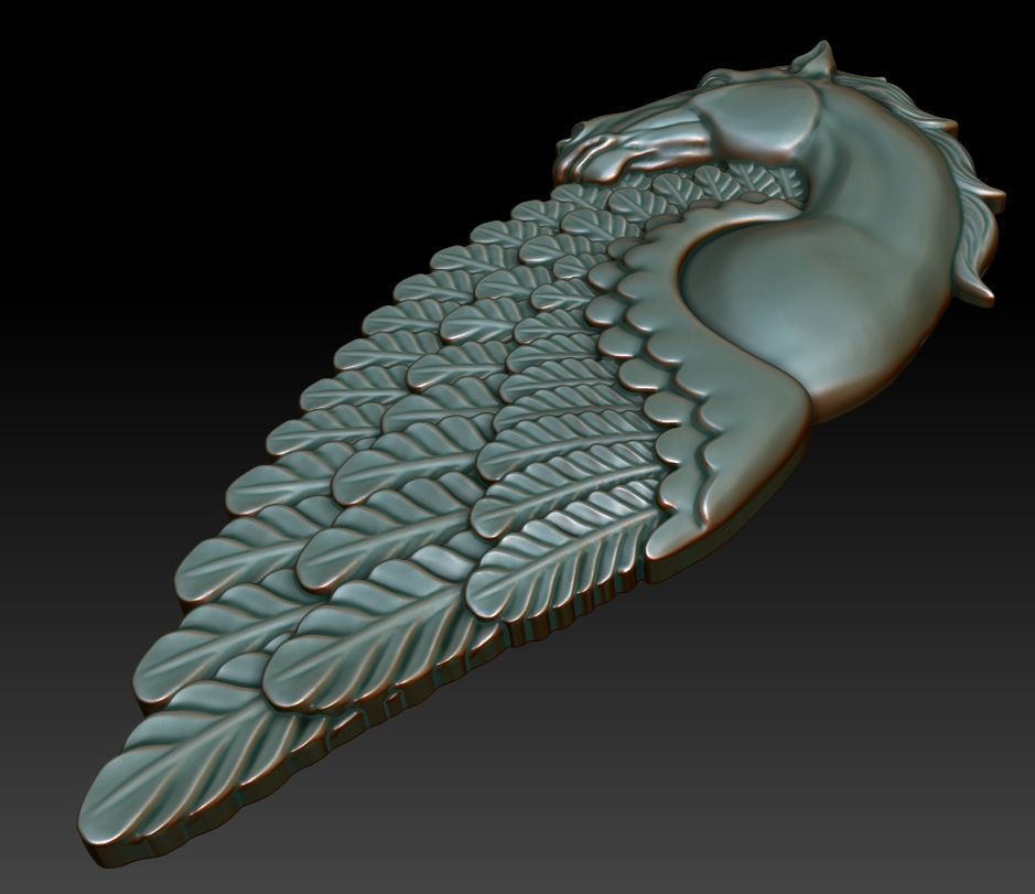 Pegasus pendant 3D print model_18