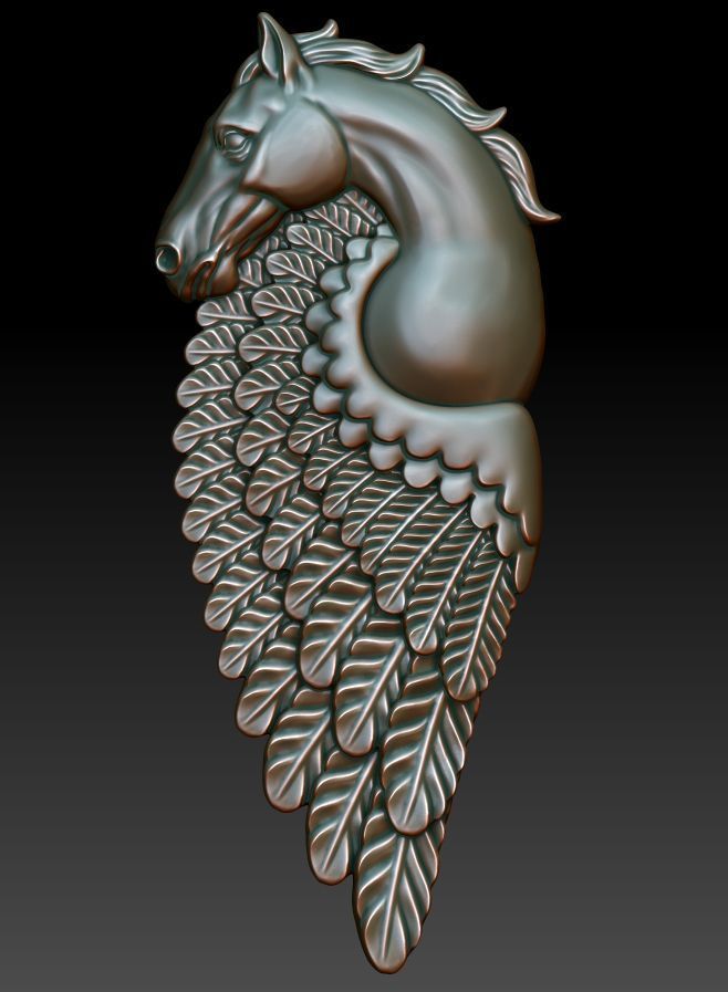 Pegasus pendant 3D print model_2