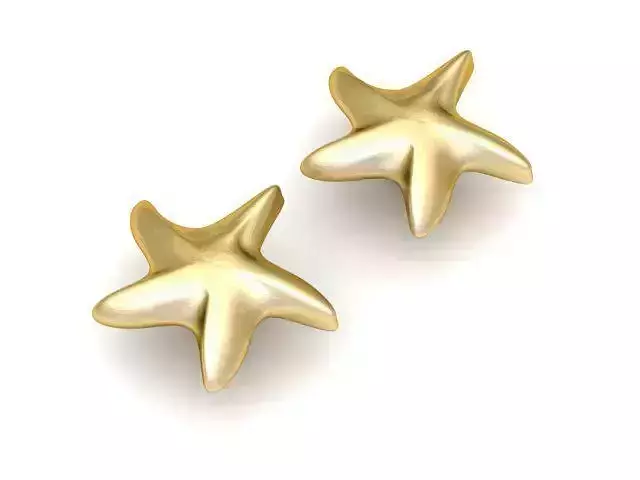 Earrings gold starfish stud
