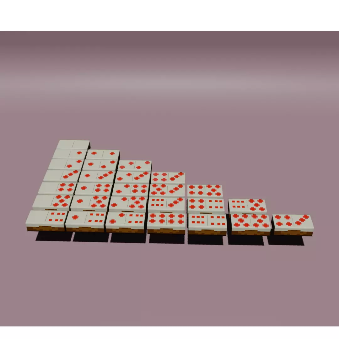 Stylized Minecraft Cake Domino Set - Voxel 3D print model