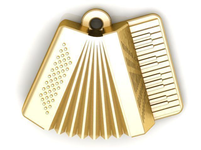 Pendant accordion medallion 3D print model