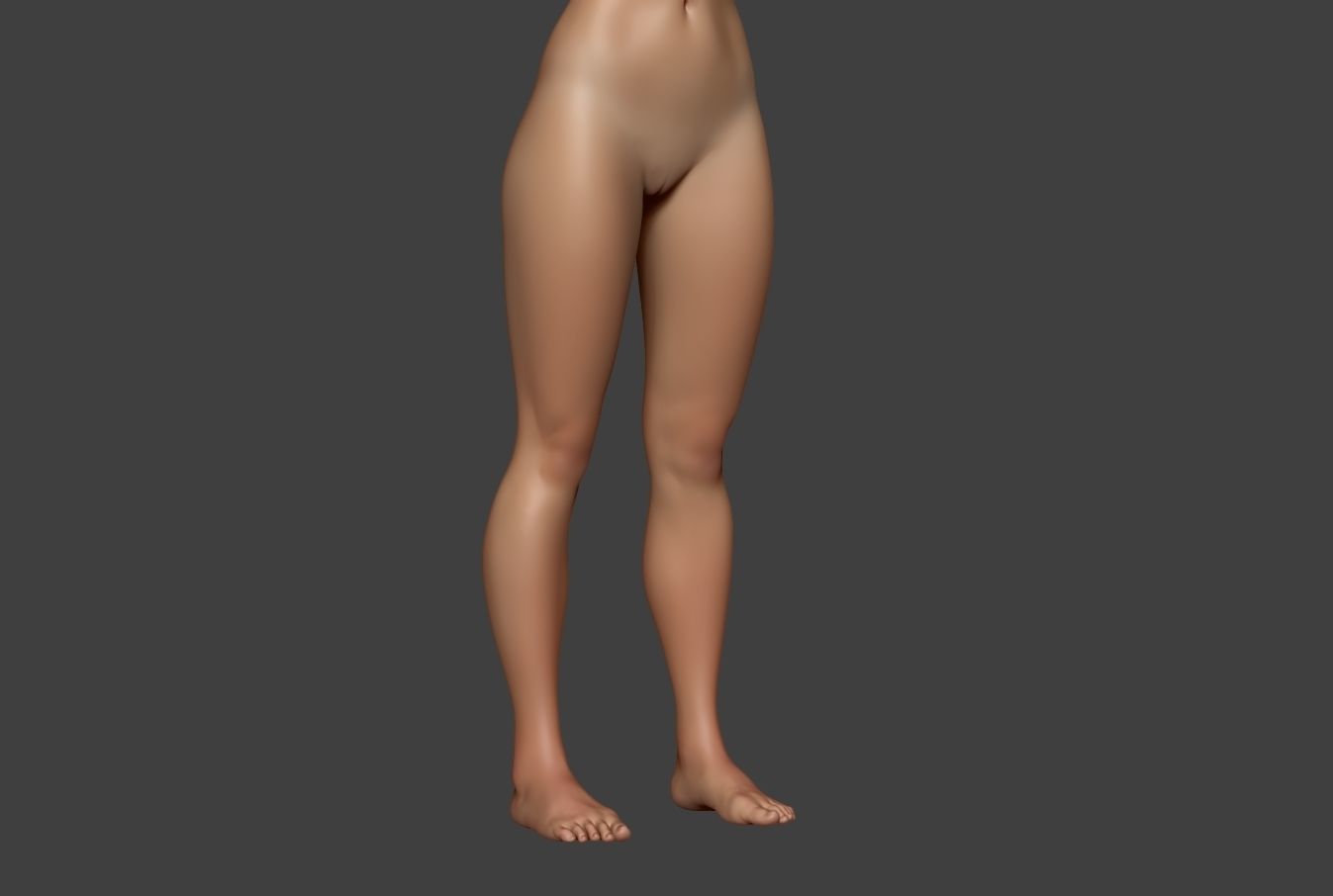 Female Body Basemesh 2 Low-poly 3D model_10