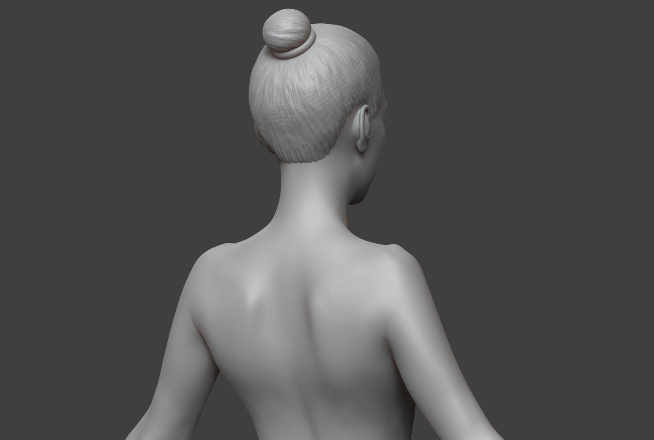 Female Body Basemesh 2 Low-poly 3D model_7