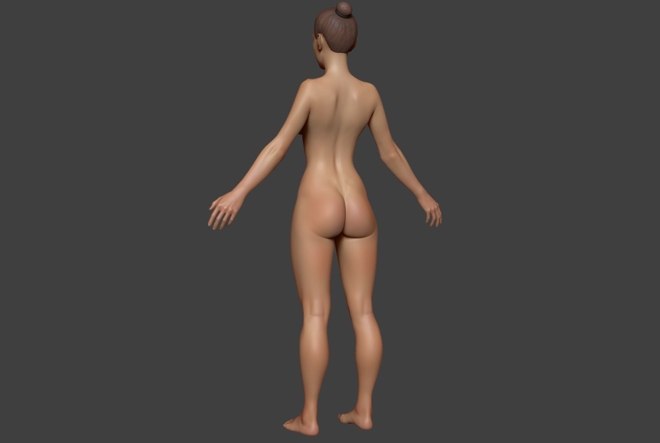 Female Body Basemesh 2 Low-poly 3D model_3