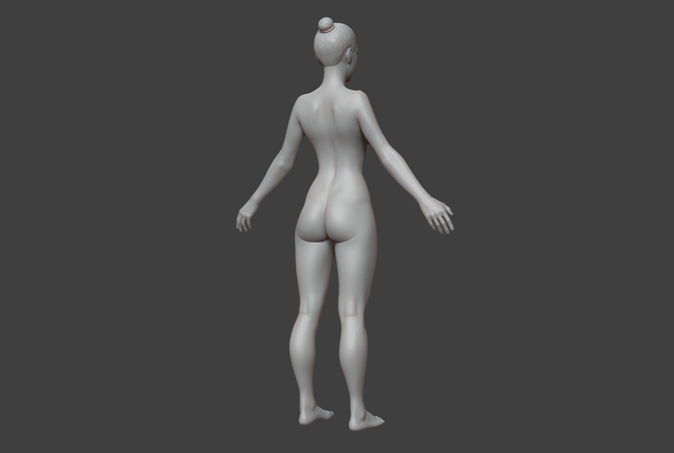 Female Body Basemesh 2 Low-poly 3D model_9