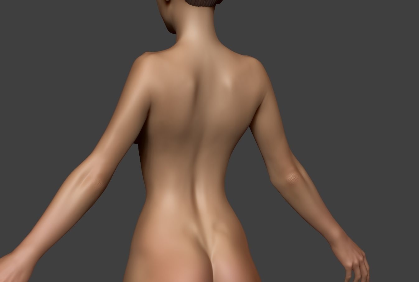 Female Body Basemesh 2 Low-poly 3D model_12