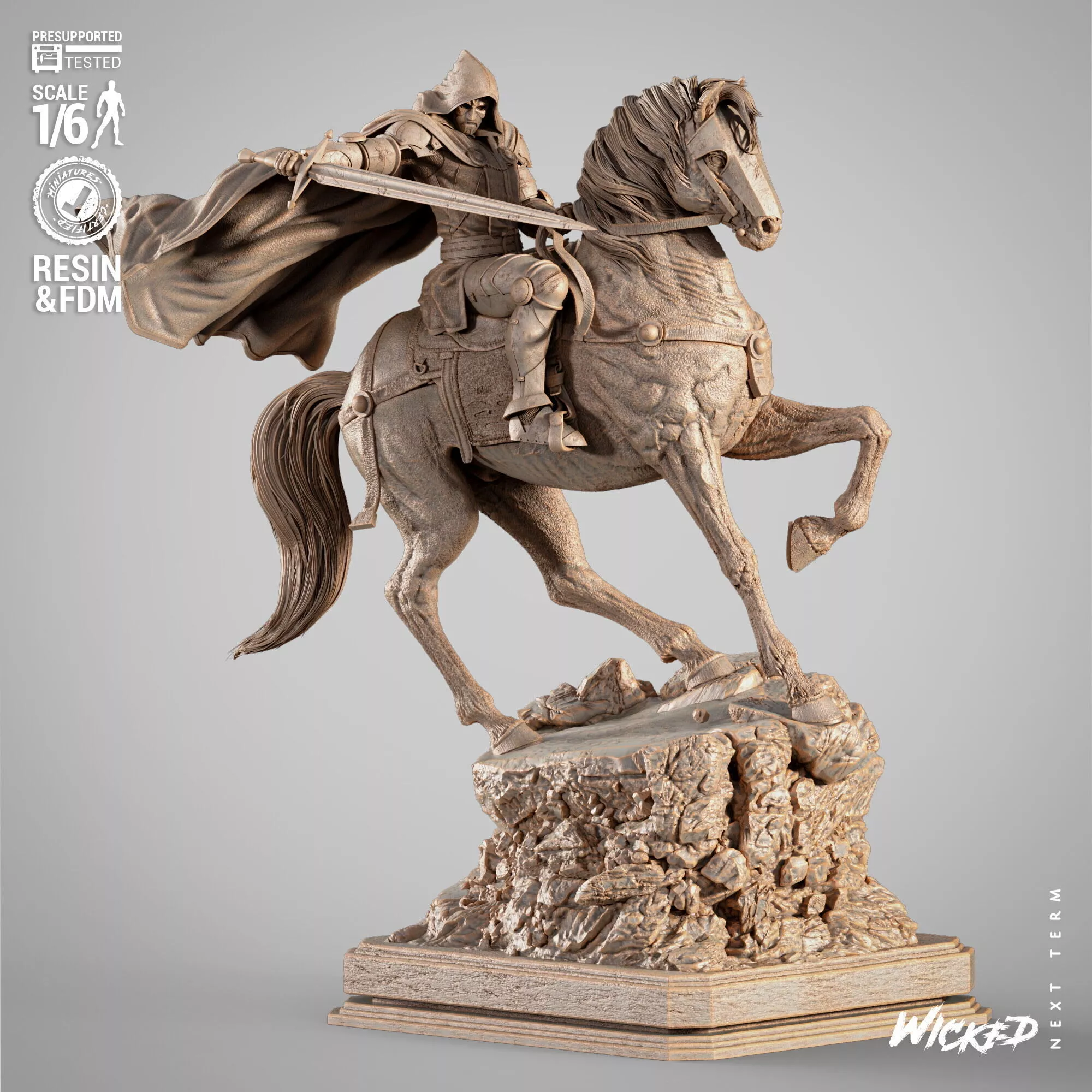 Doctor Doom Mounted Horse Statue Marvel Figurine STL 3D print model