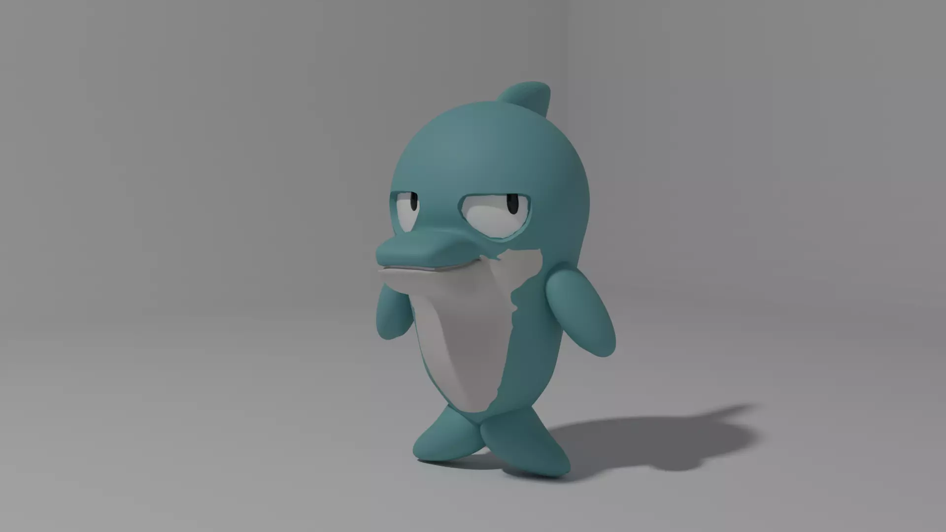 Cute Cartoon Dolphin - Stylized 3D Printable Character 3D print model