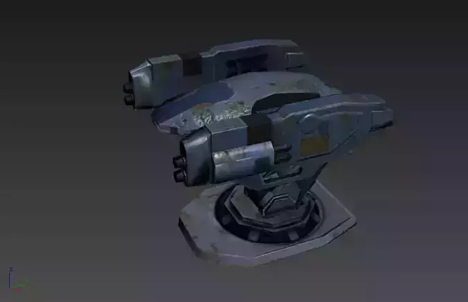 Turret spacecraft Low-poly 3D model
