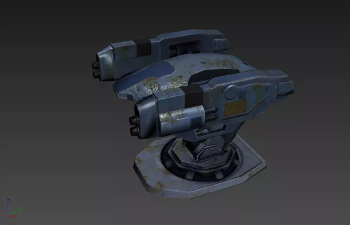 Turret spacecraft Low-poly 3D model