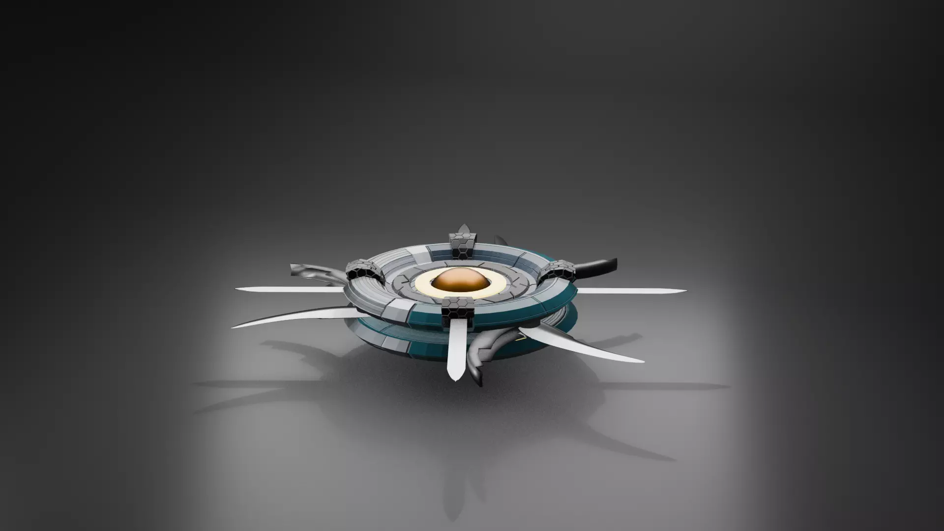 Animated Sci-Fi Tech Disc - Transformable Mechanical Drone Asset Low-poly 3D model