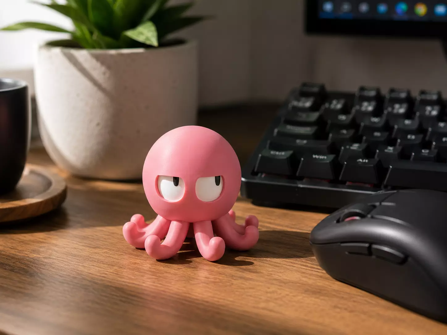 Cute Cartoon Octopus - 3D Printable Character 3D print model