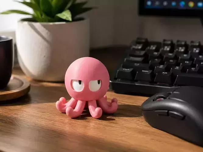 Cute Cartoon Octopus - 3D Printable Character 