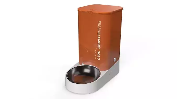 Automatic Pet Food Dispenser Orange 3D model