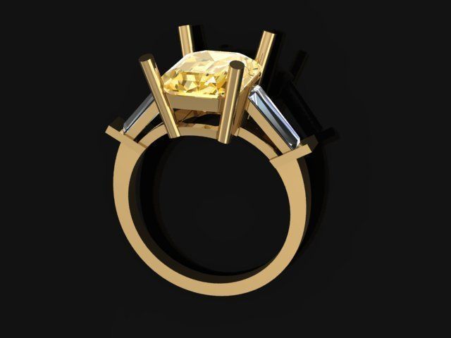 Ring engagement with sapphire 3D print model_2