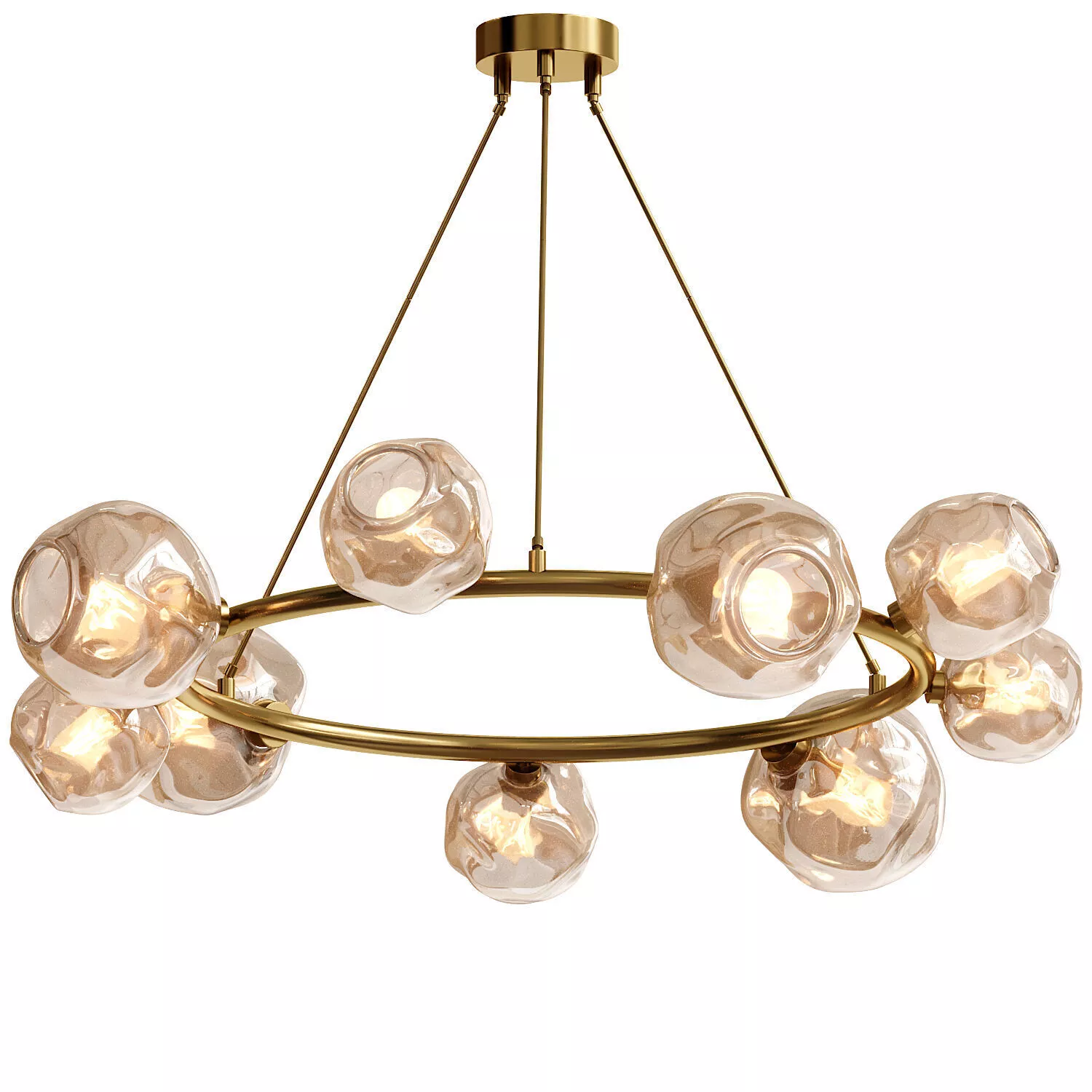 Bubble Clear Glass Round Chandelier 3D model