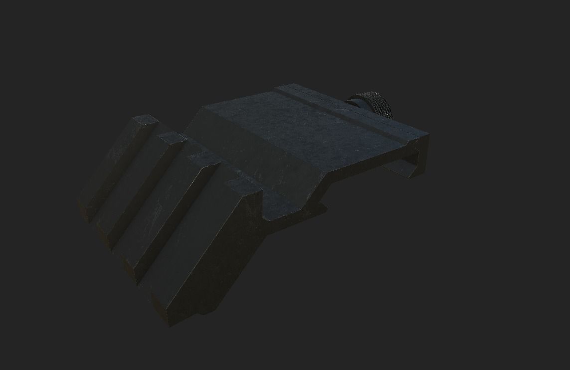 45 Degree Canted Rail PBR Free 3D model