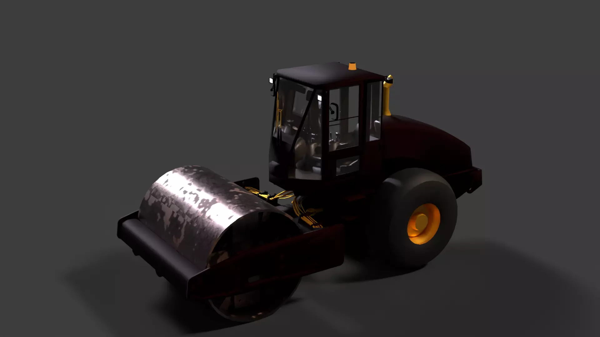 Road Roller 3D Model High-Quality Construction Vehicle Low-poly 3D model