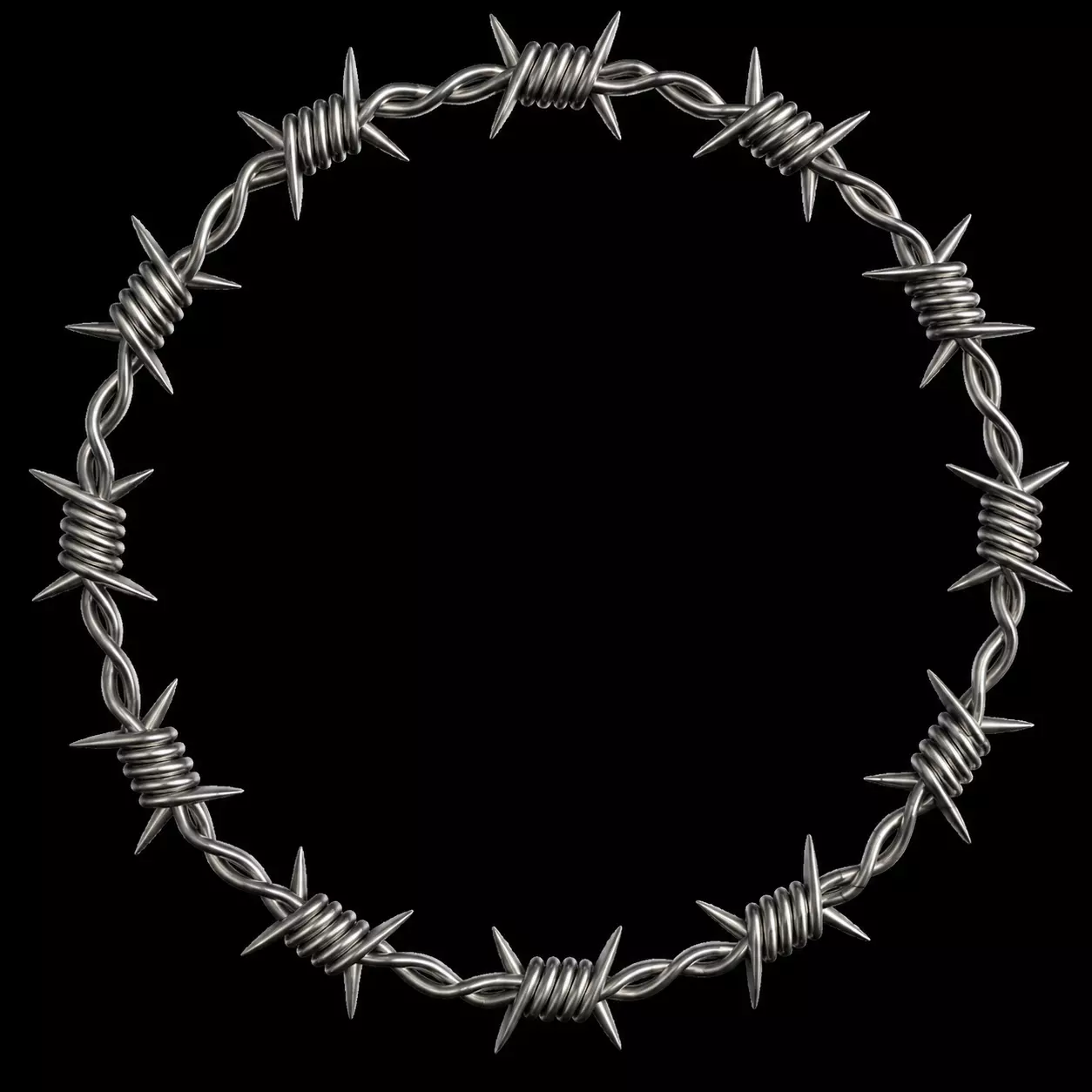 Barbed Wire Round Frame STL 3D model