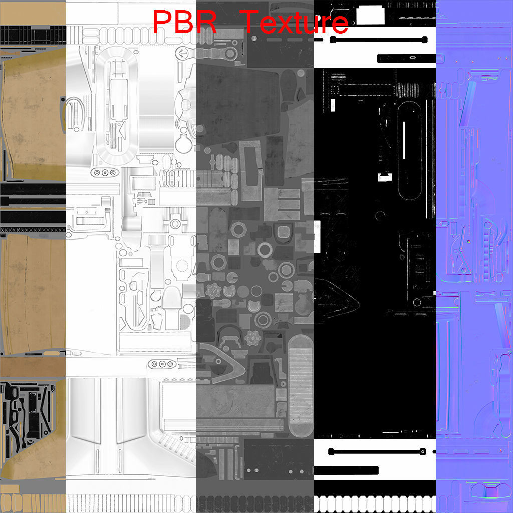 SCAR Rifle Low-poly 3D model_17