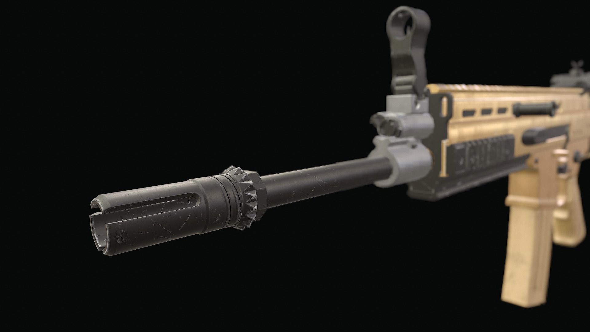 SCAR Rifle Low-poly 3D model_2