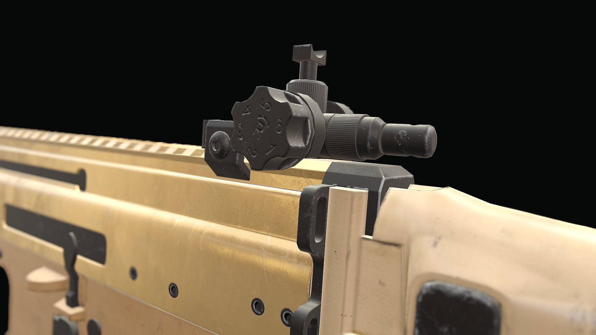 SCAR Rifle Low-poly 3D model_13