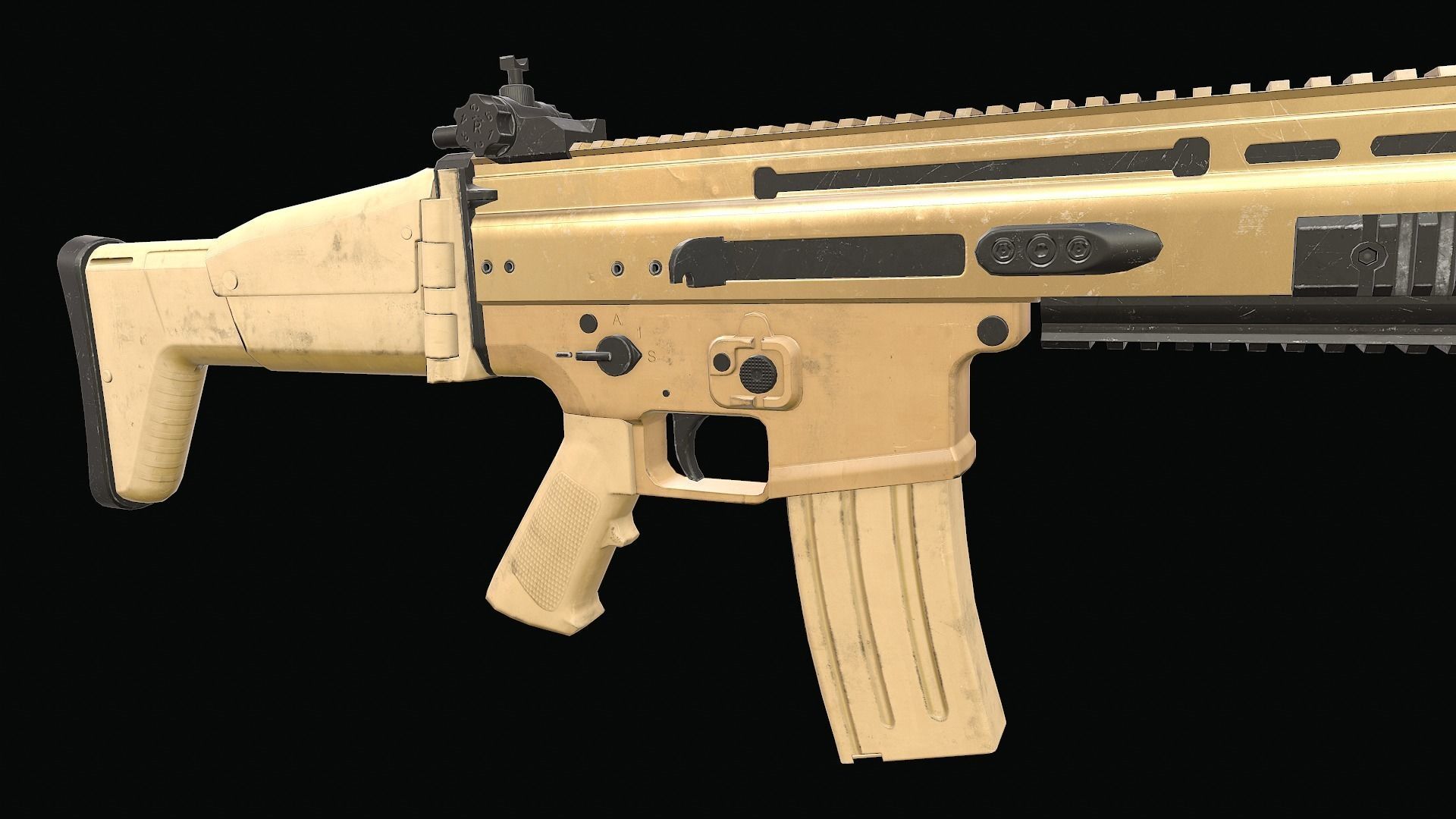 SCAR Rifle Low-poly 3D model_10