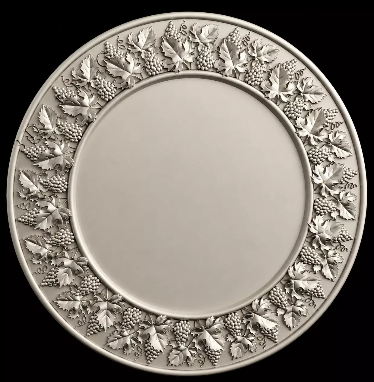 Grapevine Round Plaque STL 3D model